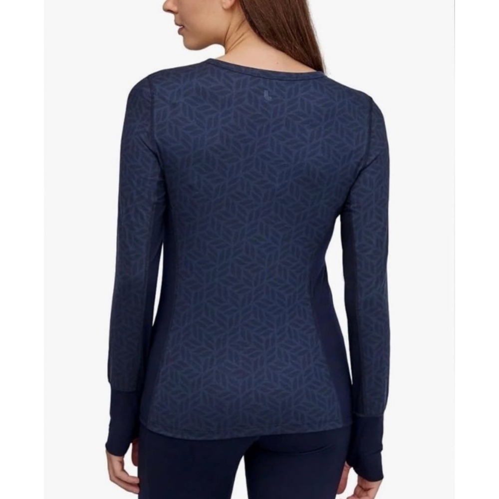 LOLË Athletic Top Women's M Wool Blend Geometric Print Thumbholes - Picture 3 of 11